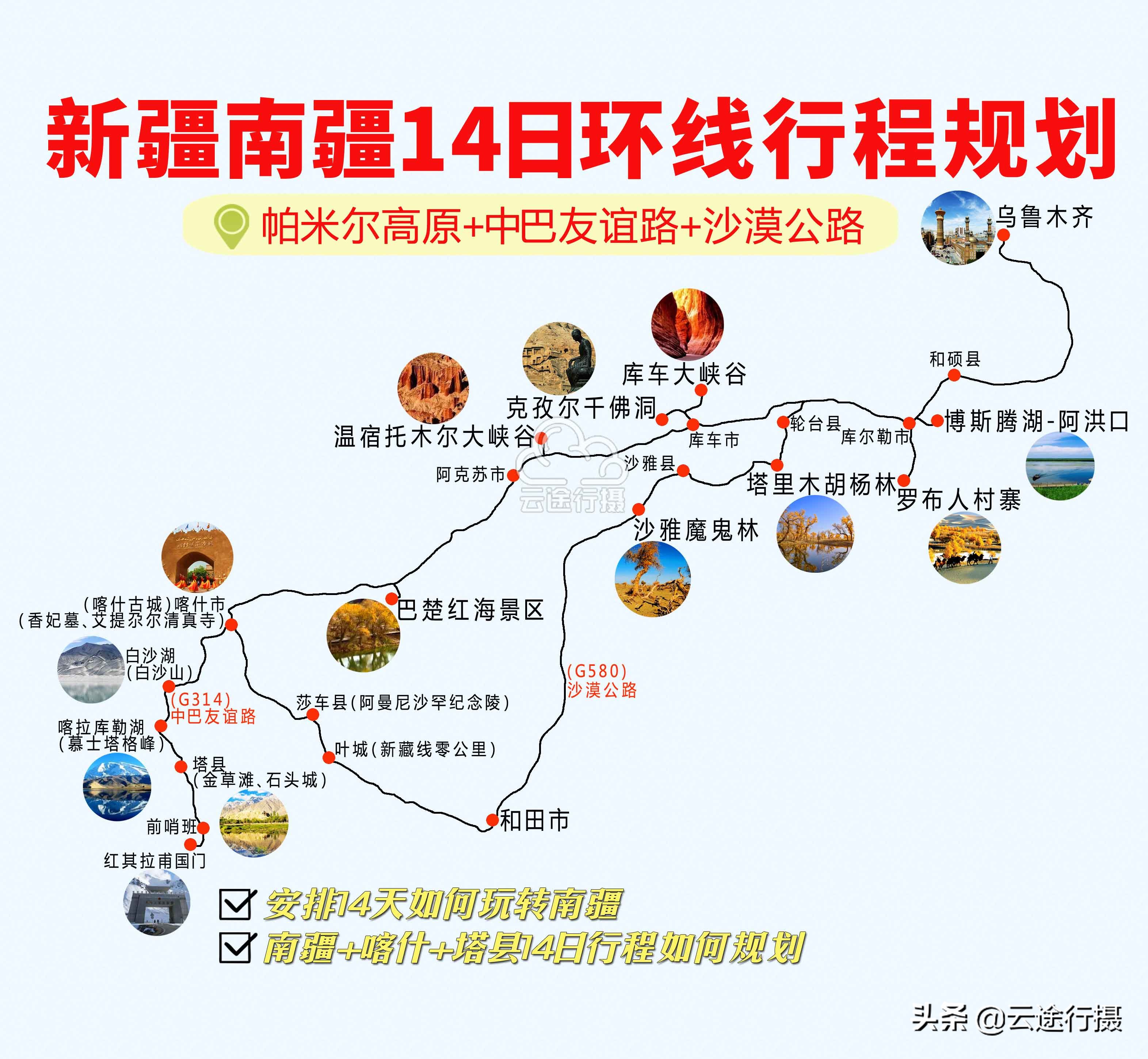 南疆胡杨林旅游自驾攻略,新疆南疆14日环线旅游攻略