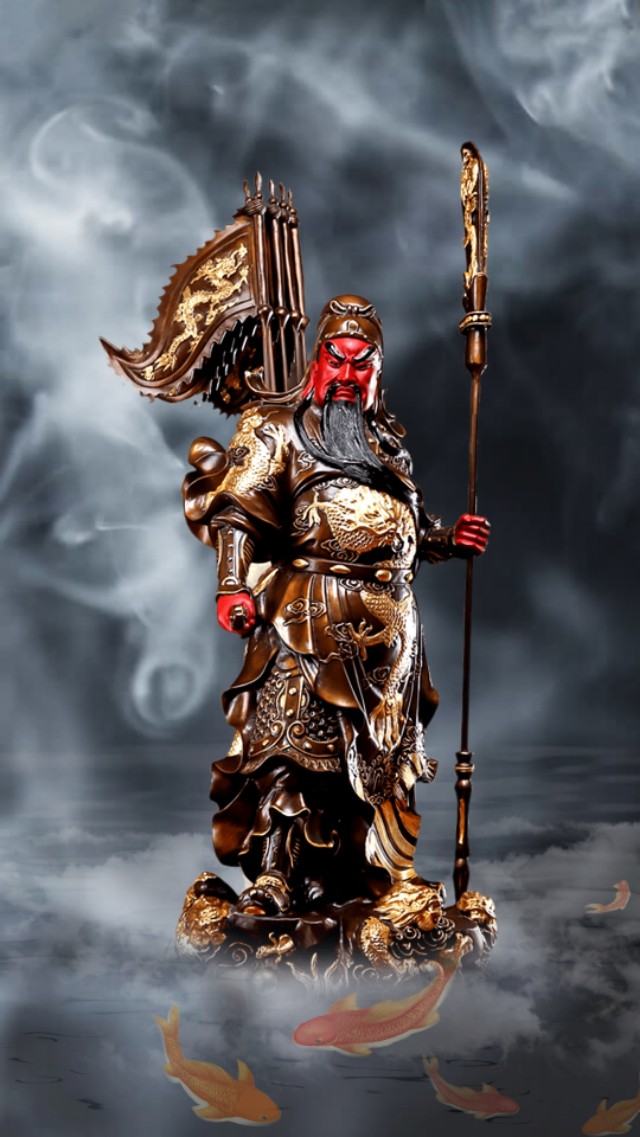 关羽武财神壁纸手机,三国关公手机壁纸