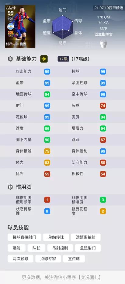 梅西领衔西甲最佳阵容,梅西精选100评