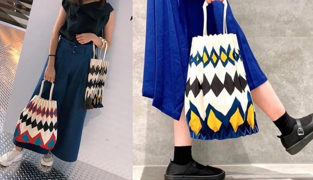 菱格褶皱链条包三宅一生,三宅小众菱格包