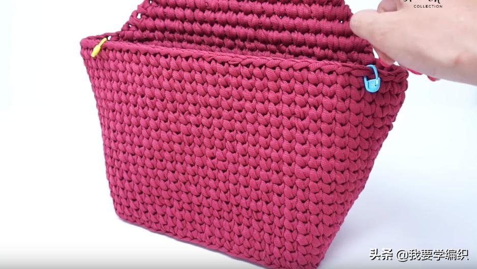 简单大方钩编单肩包图解,简单勾织小包包方法