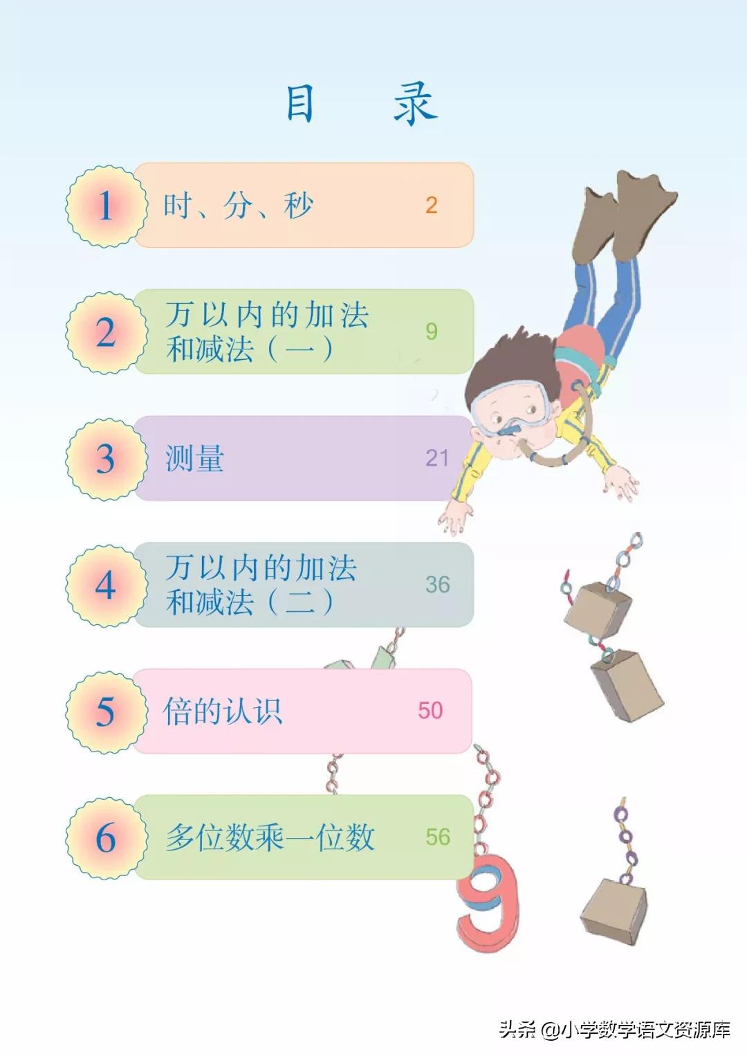 人教版小学数学三年级电子教材,三年级数学上册人教版电子课本