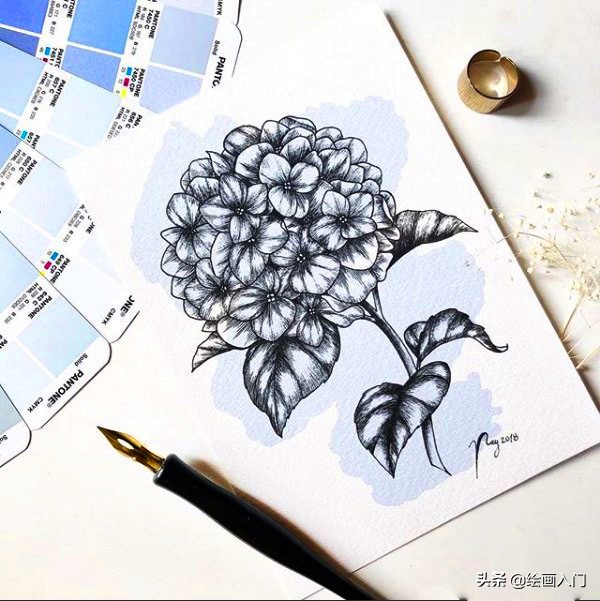 夏日海洋水彩画,夏日水彩颜料画简单风景画