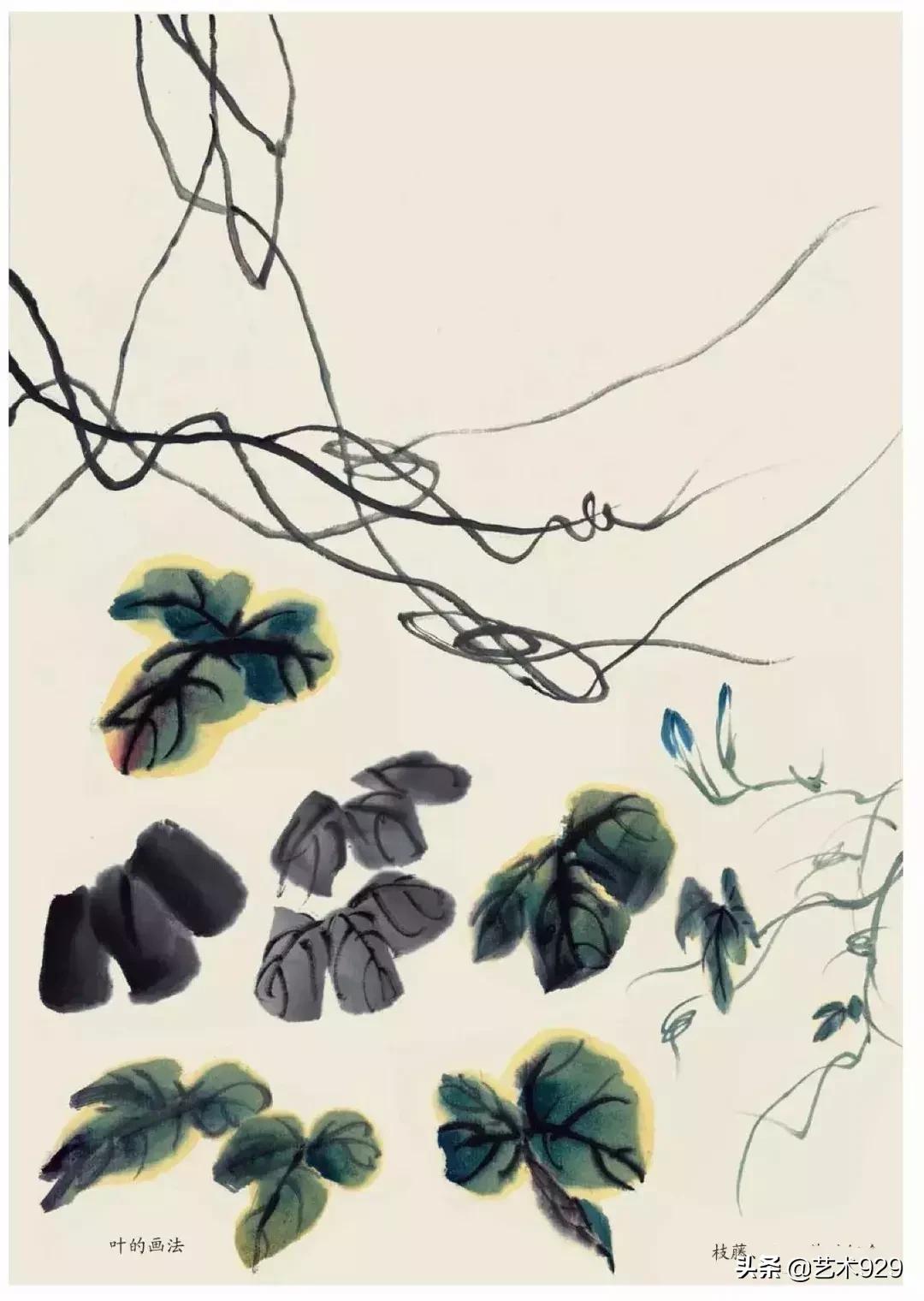 国画技法工笔花卉配色与花叶染法,国画欣赏精致的工笔彩色花卉