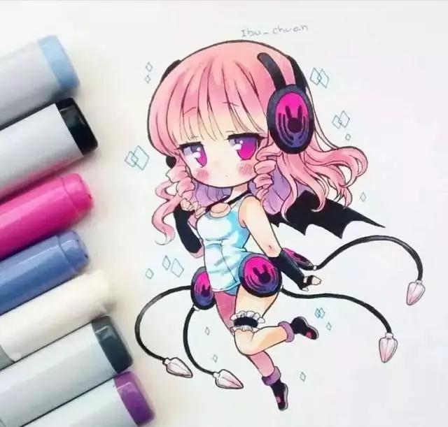 马克笔动漫上色教程q版,动漫手绘马克笔上色教程