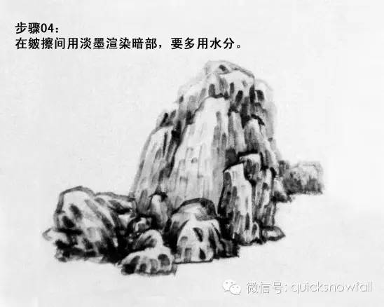 王飞飞山水画山石的画法,金学长山水画山石画法视频