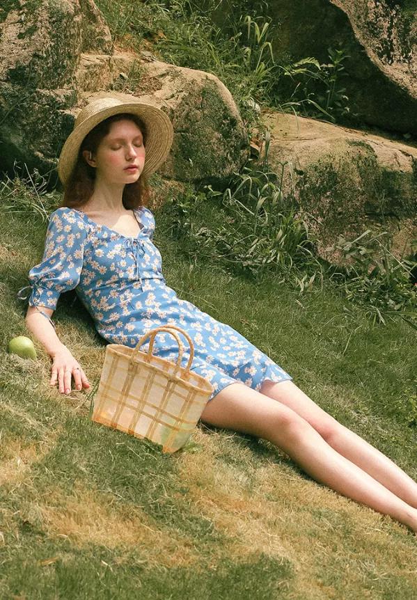 50条夏日连衣裙超美,pinkmoon夏日碎花连衣裙