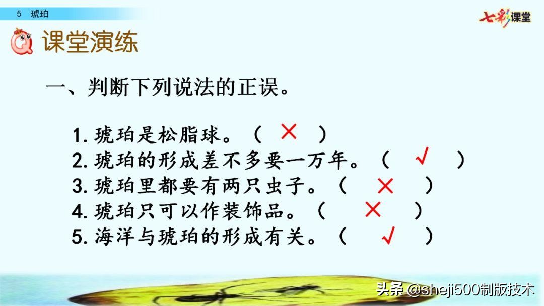 四年级语文下册第5课琥珀知识点,语文书四年级下册琥珀预习分段