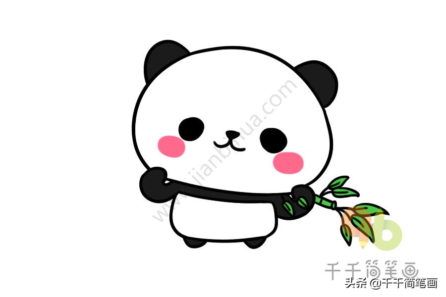 熊猫房子怎么画简笔画,画熊猫和竹子简笔画