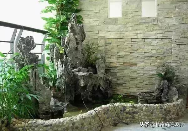 一米宽的阳台怎么设计鱼池假山,上海阳台流水假山鱼池景观设计