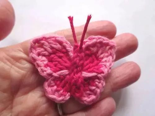 简单蝴蝶的钩织教程,钩针织蝴蝶教程简单易学
