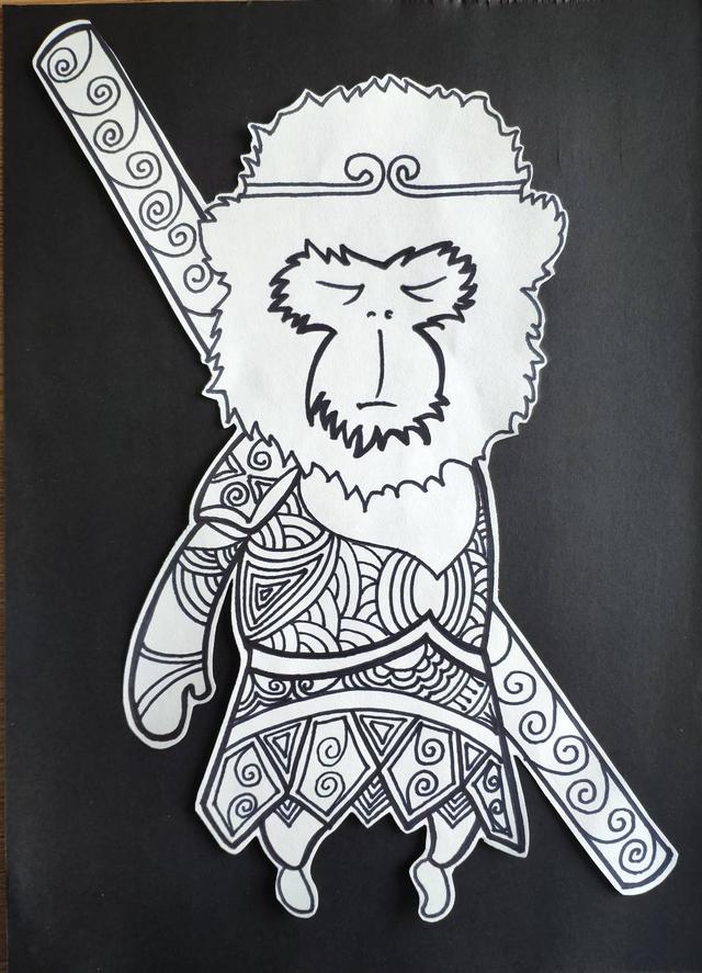 西游记连环画孙悟空线描,孙悟空的简单画法涂色