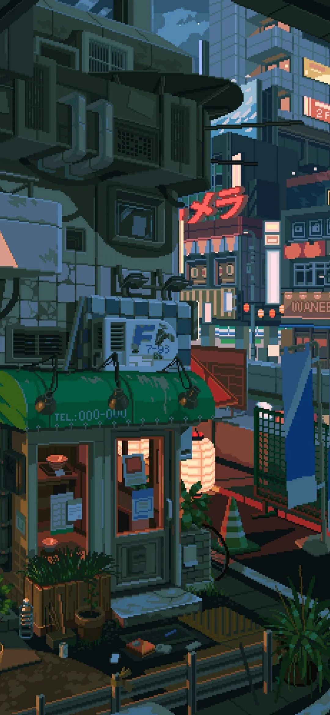 唯美像素风风景插画壁纸,像素风壁纸