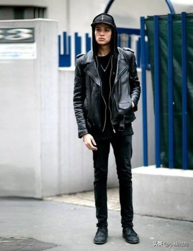 型男穿皮衣怎么搭配西裤,潮男型男必备新款大码皮衣