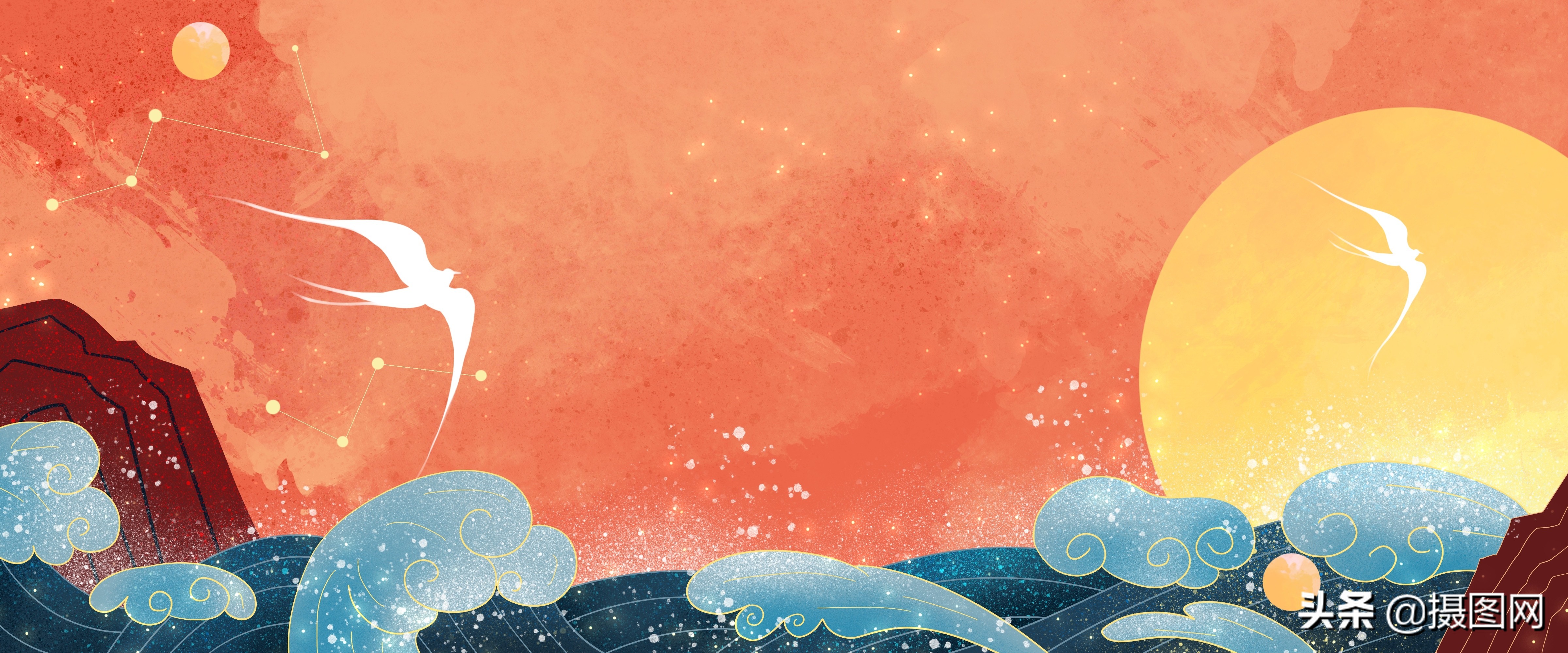 中国风底纹古典素材,国潮插画中国风元素