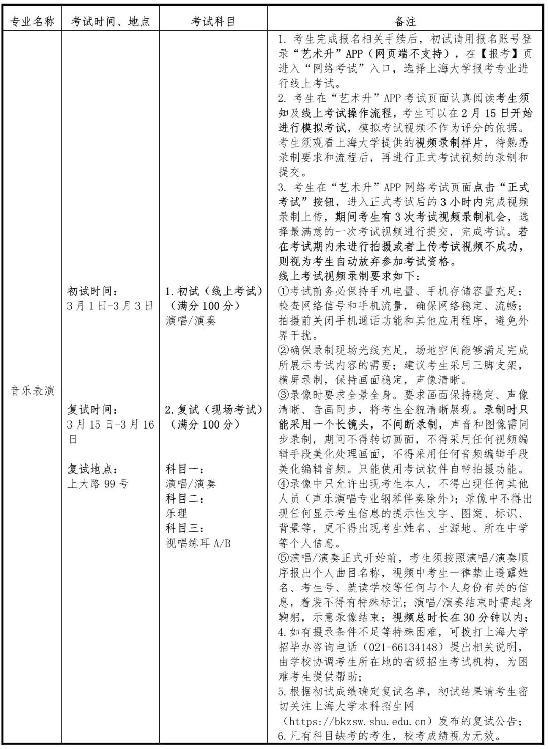 上海大学2021年艺术类本科专业招生简章