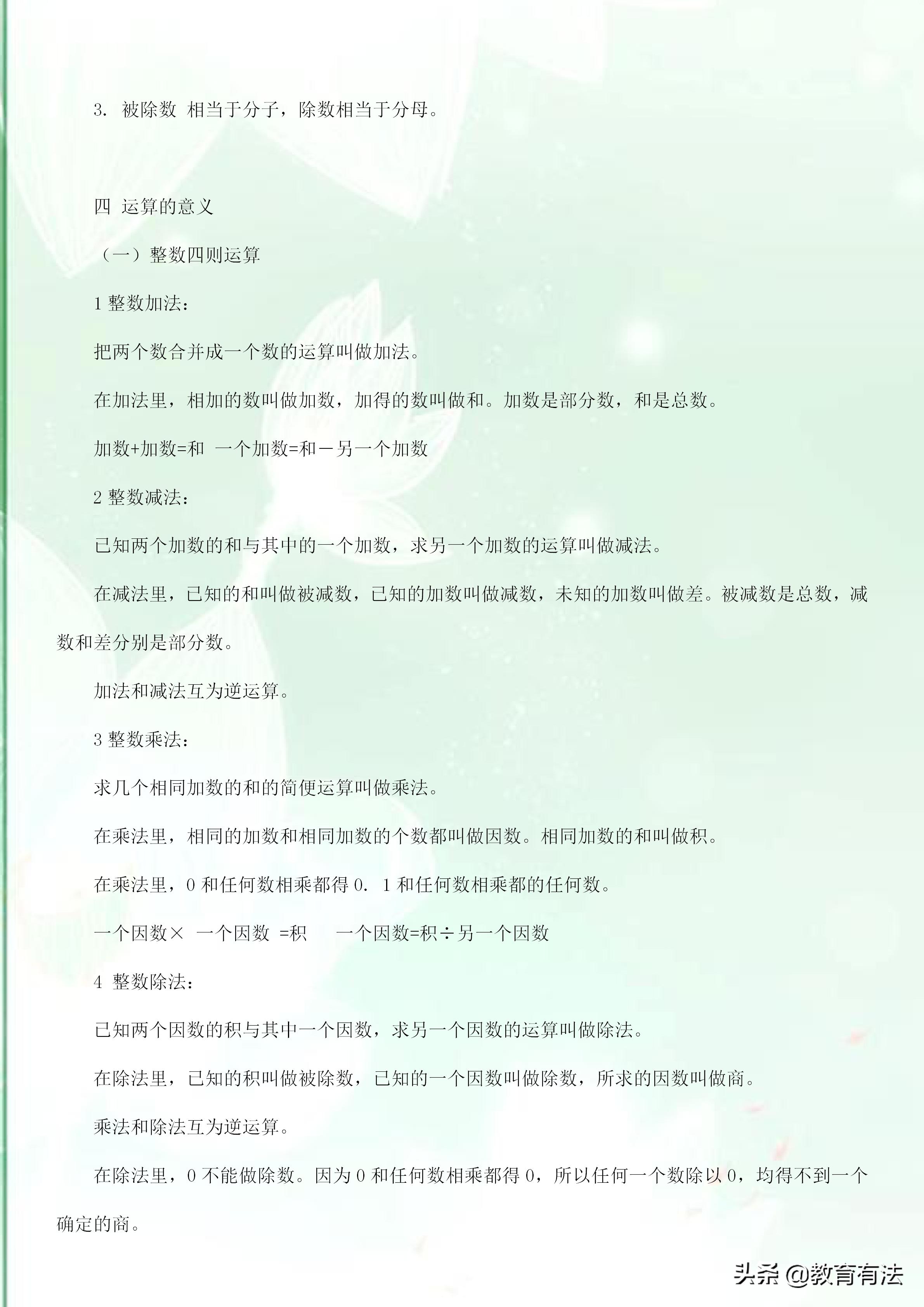 小升初数学总复习必背知识点归纳,小升初数学总复习必考知识点总结