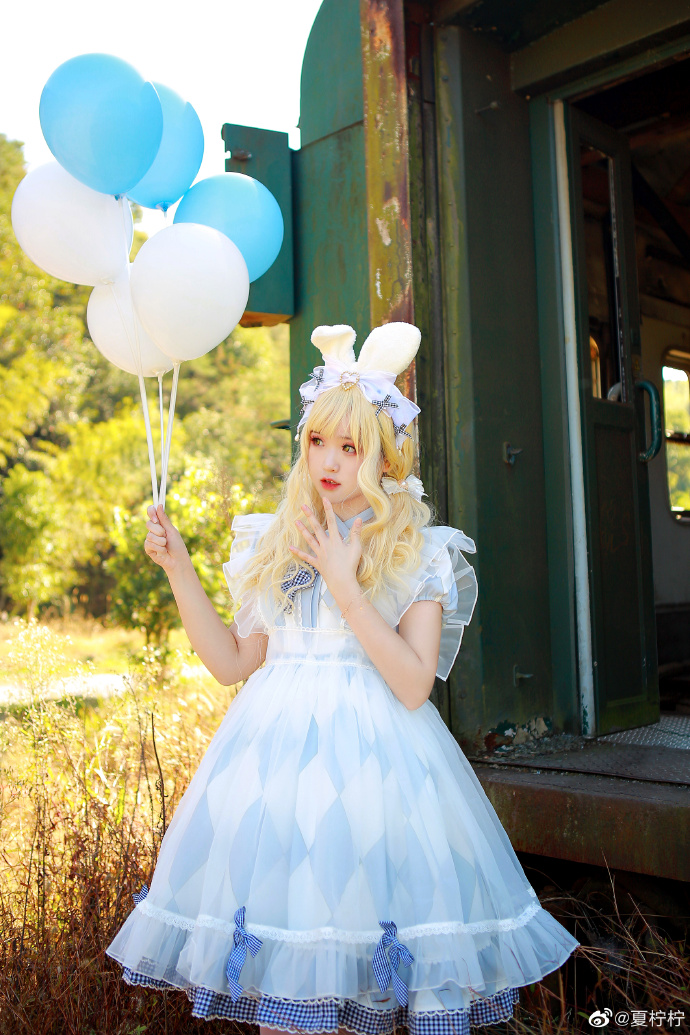 夏日感满满的lolita,lolita粉色气球
