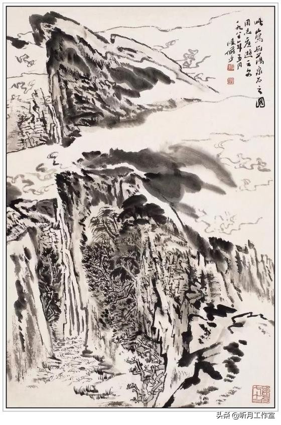 陆俨少山水画教学视频雁荡山写生,杨宝杰老师陆俨少大幅山水画鉴赏