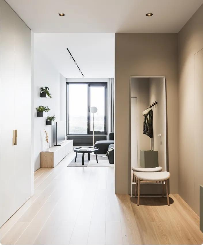 64㎡两房一厅的小空间设计，清新舒适，看完想把家里砸了