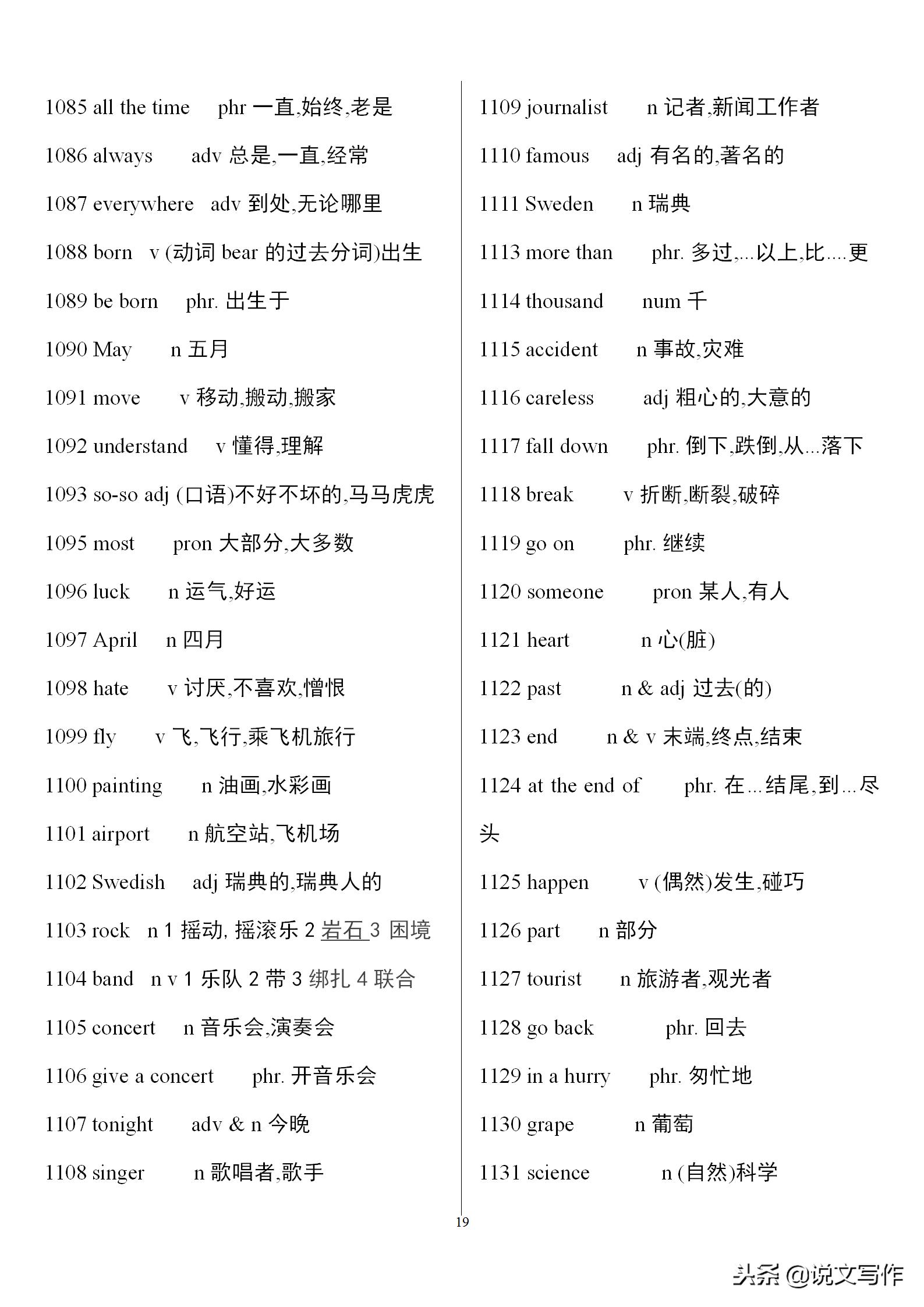 初三英语中考单词必备,中考英语人教版必备单词卡片