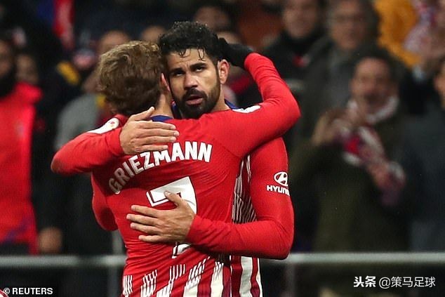 格列兹曼和科斯塔吵架,迭戈科斯塔4场7球