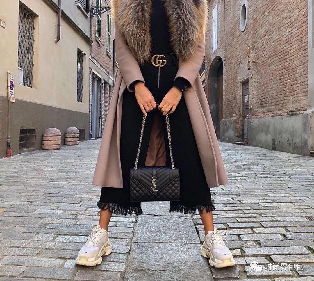 圣罗兰ysl鳄鱼压纹日落链条包,ysl圣罗兰鱼子酱玫红色链条包