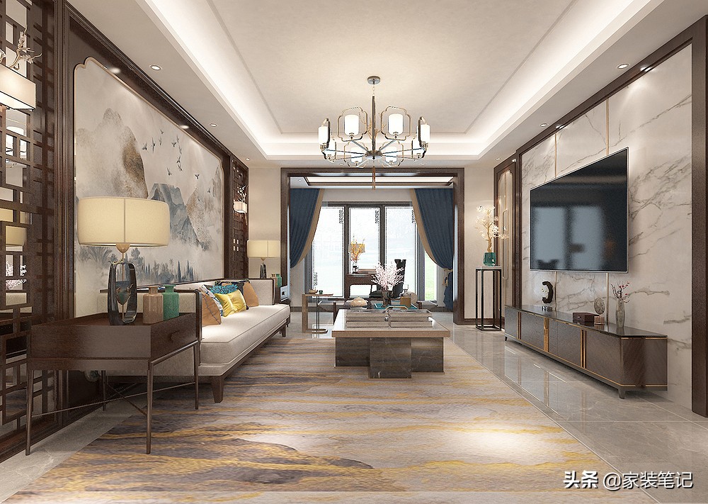 130平四房两厅两卫中式装修效果图,120平米小户型纯中式装修古典奢华