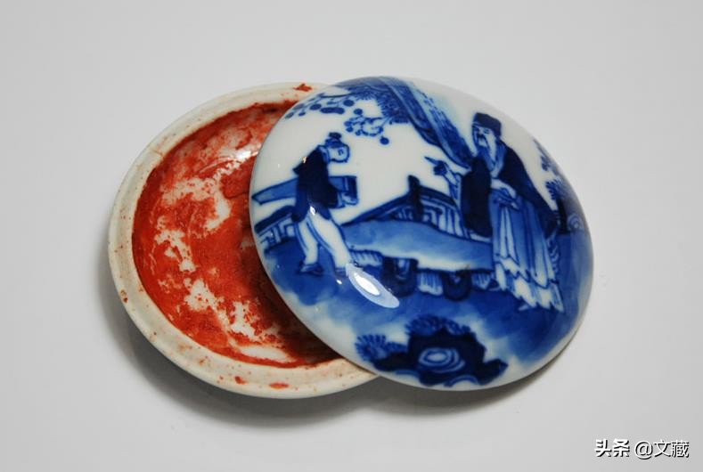 宋越窑印盒,宋朝印泥盒