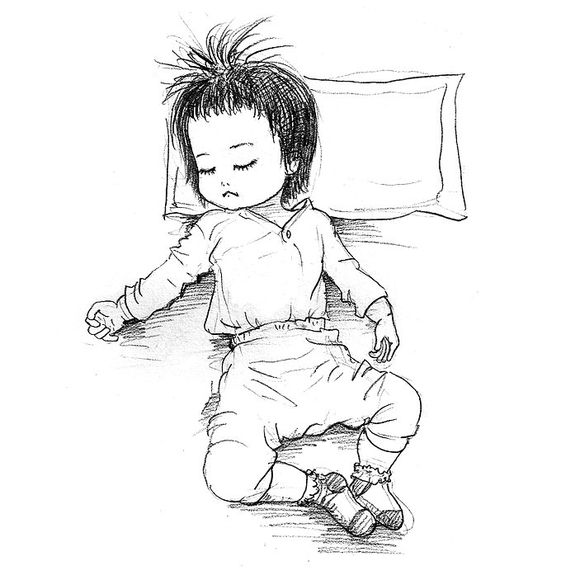 「曾经的热图，你可还记得」木朵儿爸爸给女儿画过的萌萌睡姿百图