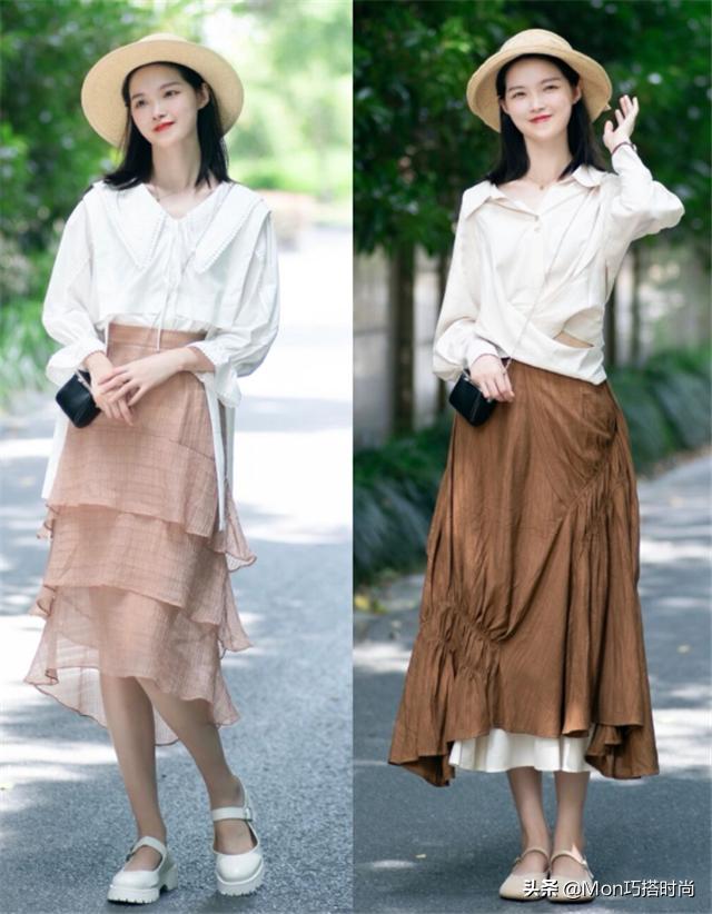 夏天高腰裙遮肚子高级感,高腰包臀修身裙显瘦搭配