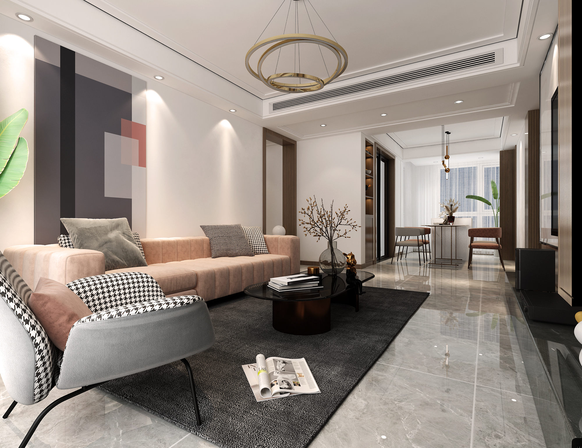 济南市万泰装饰历城区鲁能泰山七号120平现代轻奢风格案例