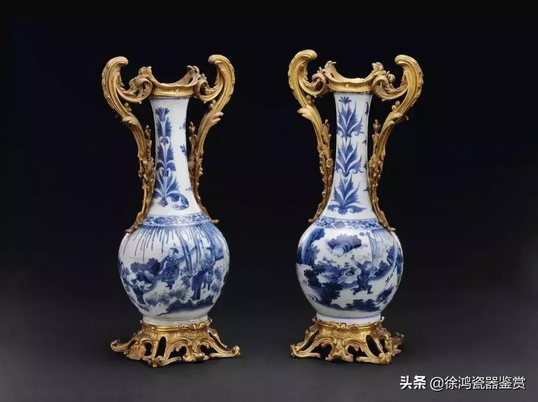 明崇祯青花山水瓷器,明崇祯鹿纹青花瓷器