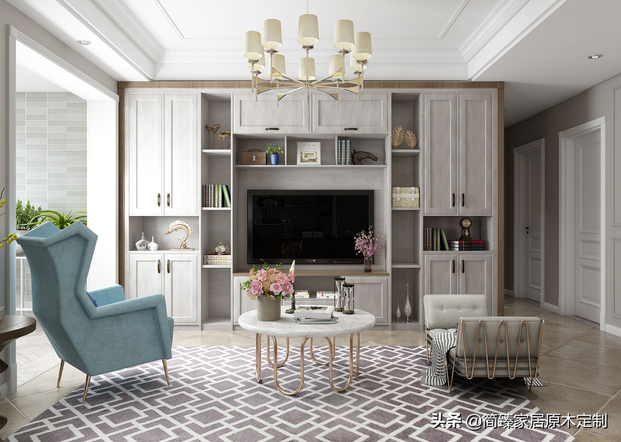 定制客厅电视柜最新款效果图,原木家具客厅电视柜