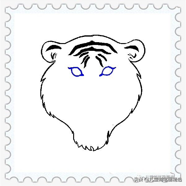 儿童绘画老虎头的简笔画,儿童简笔画老虎简单画法