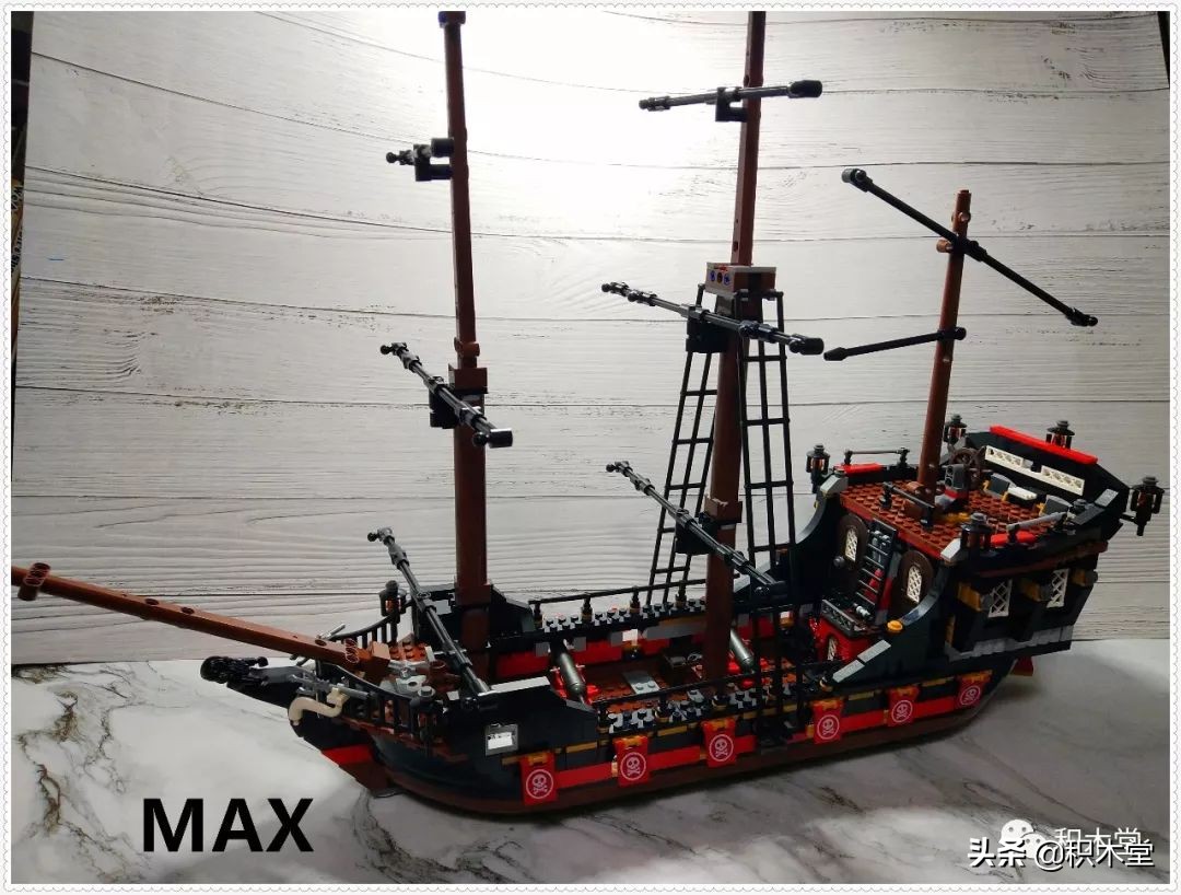 「虚测评」哲高积木QL1801海盗船之骷髅冒险号