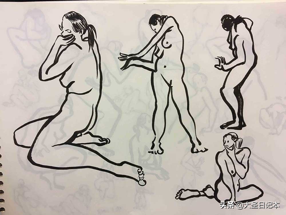 漫画现场临摹,人物写生漫画速写