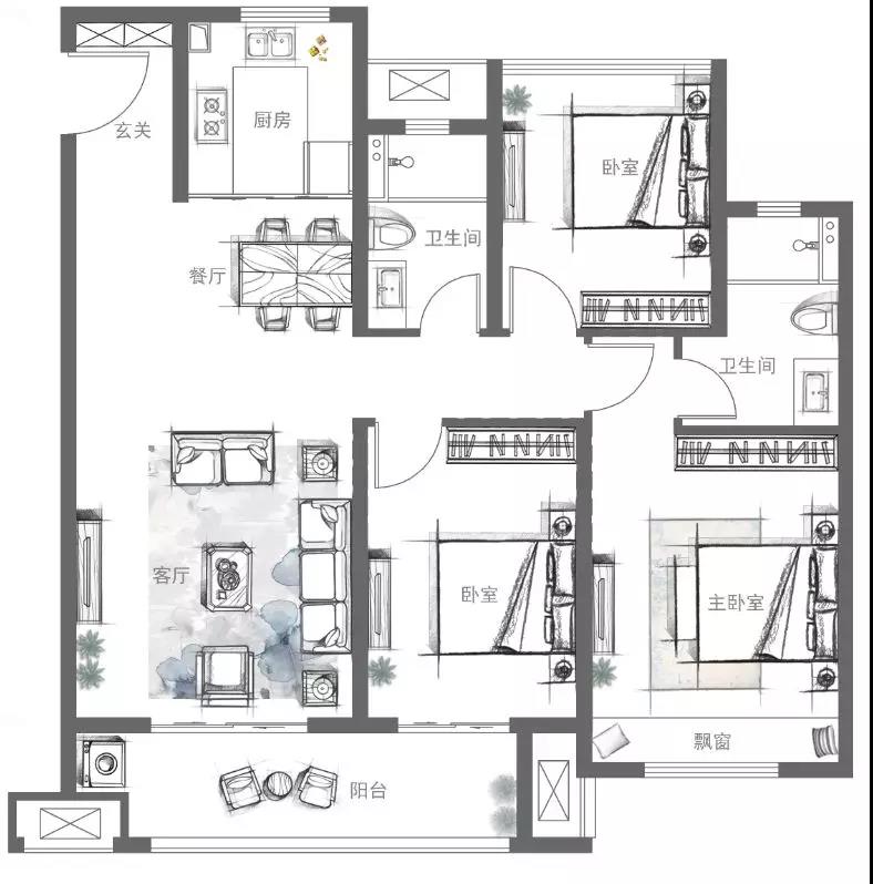 池州中梁印江南样板房,中梁印江南复式装修