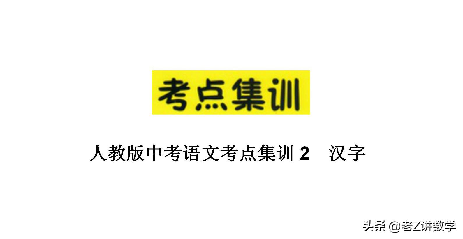 中考语文基础题集训,中考语文专题训练大全
