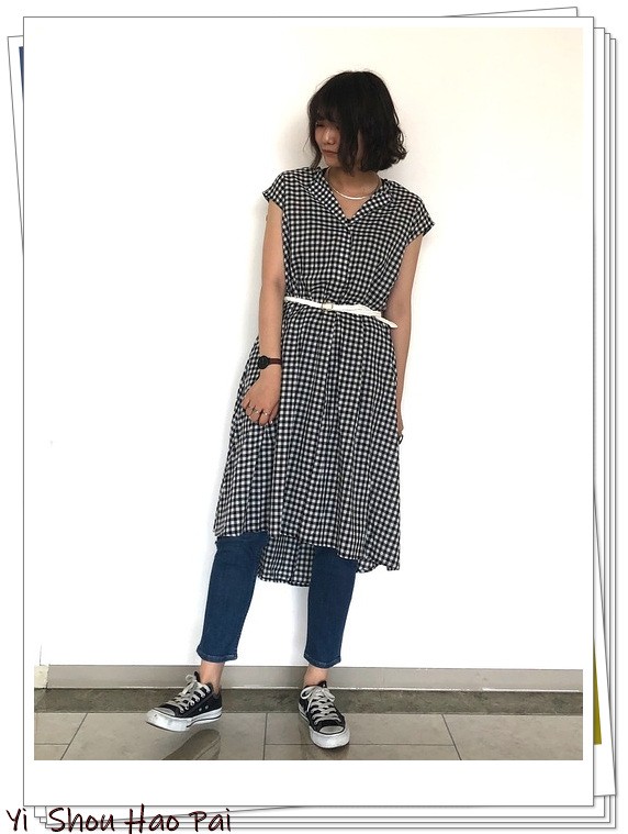 夏季格子衬衫搭配50岁,新款格子衬衫时尚潮流穿搭