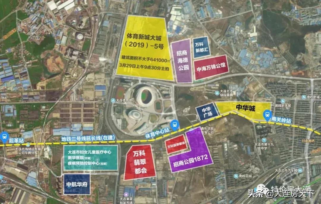 大连2024土拍体育新城,大连大富基地块土拍