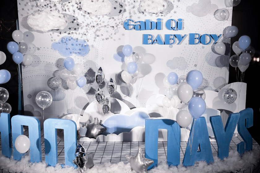 白色气球生日宴布置,白色气球生日派对布置