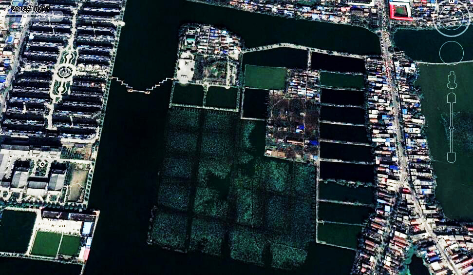 卫星上看河南周口淮阳区：坐拥国内最大环城湖，城区位于岛屿上