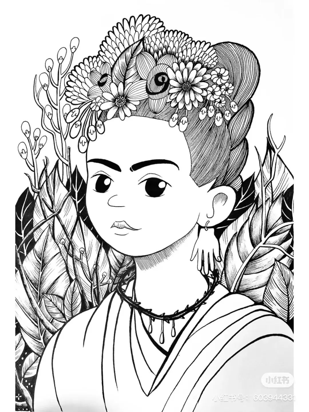 针管笔画线条练习,针管笔黑白装饰画线描