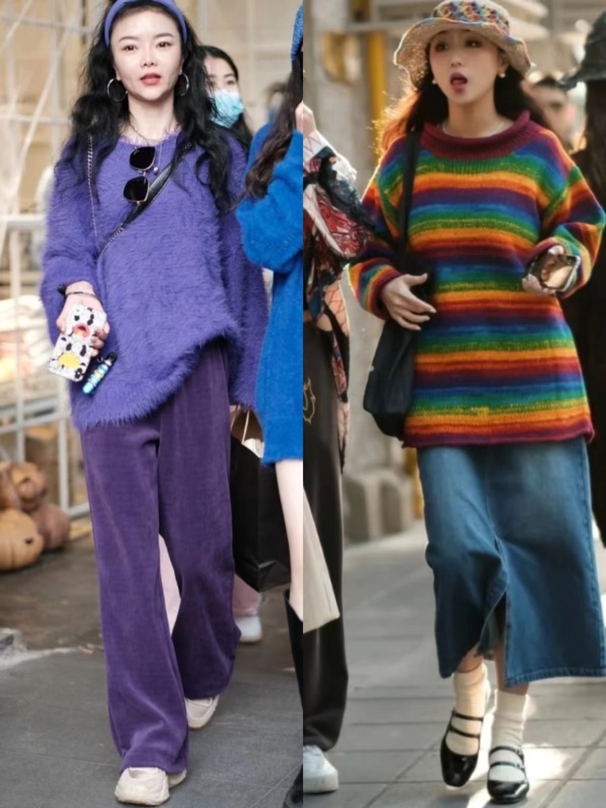 被上海春日街拍美到了，飘逸长发+气质打扮，个个都是时尚女神