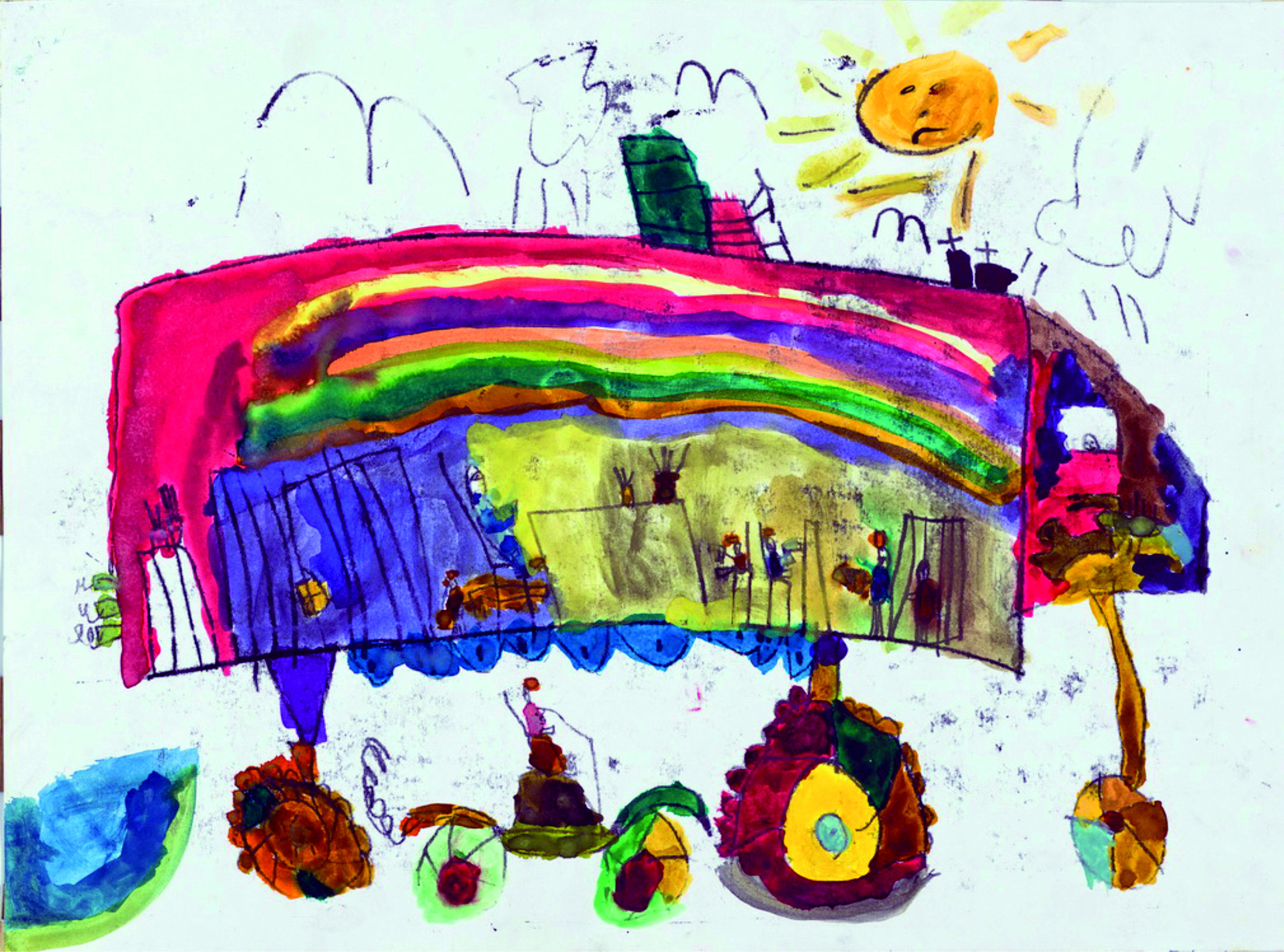 童心绘世界美术作品展示看板,优秀儿童画作品展示