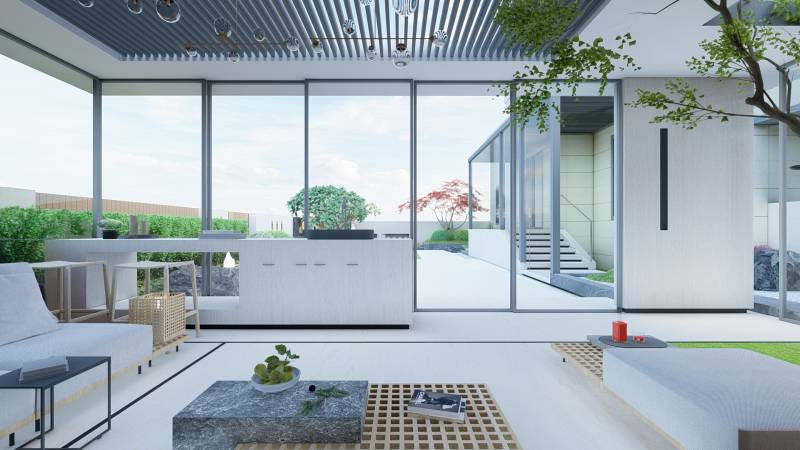 绿色庭院,私家庭院绿意