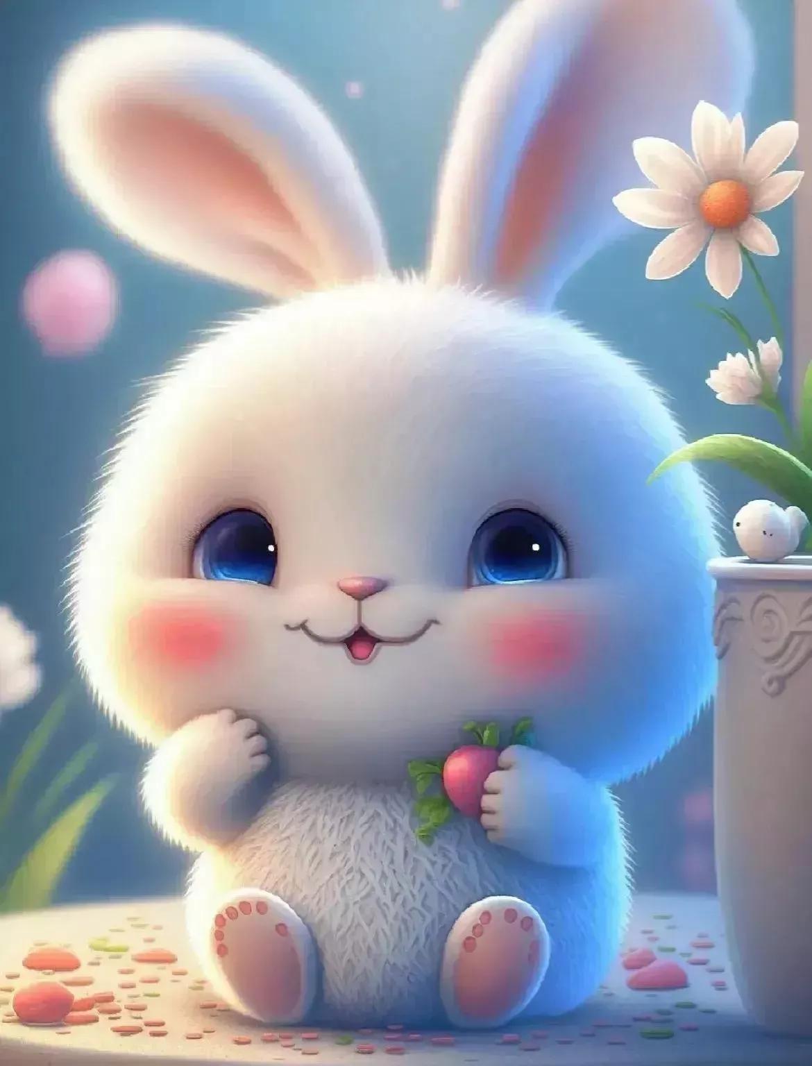 兔兔美美的照片,甜美可爱兔美美