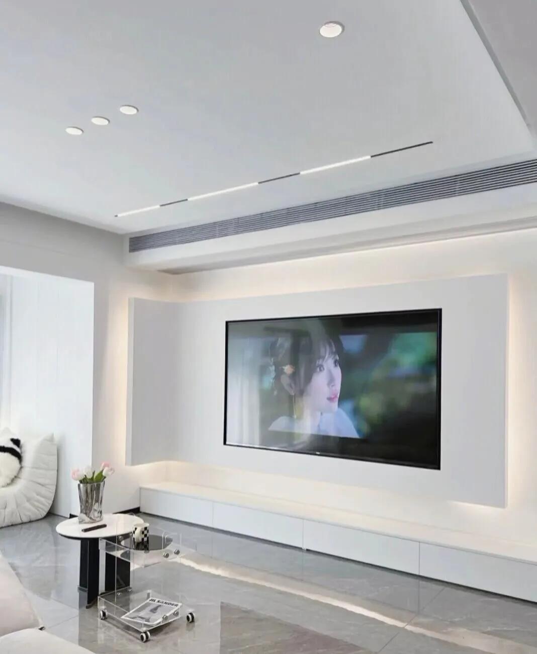 30款悬空背景墙,简约隐形门背景墙