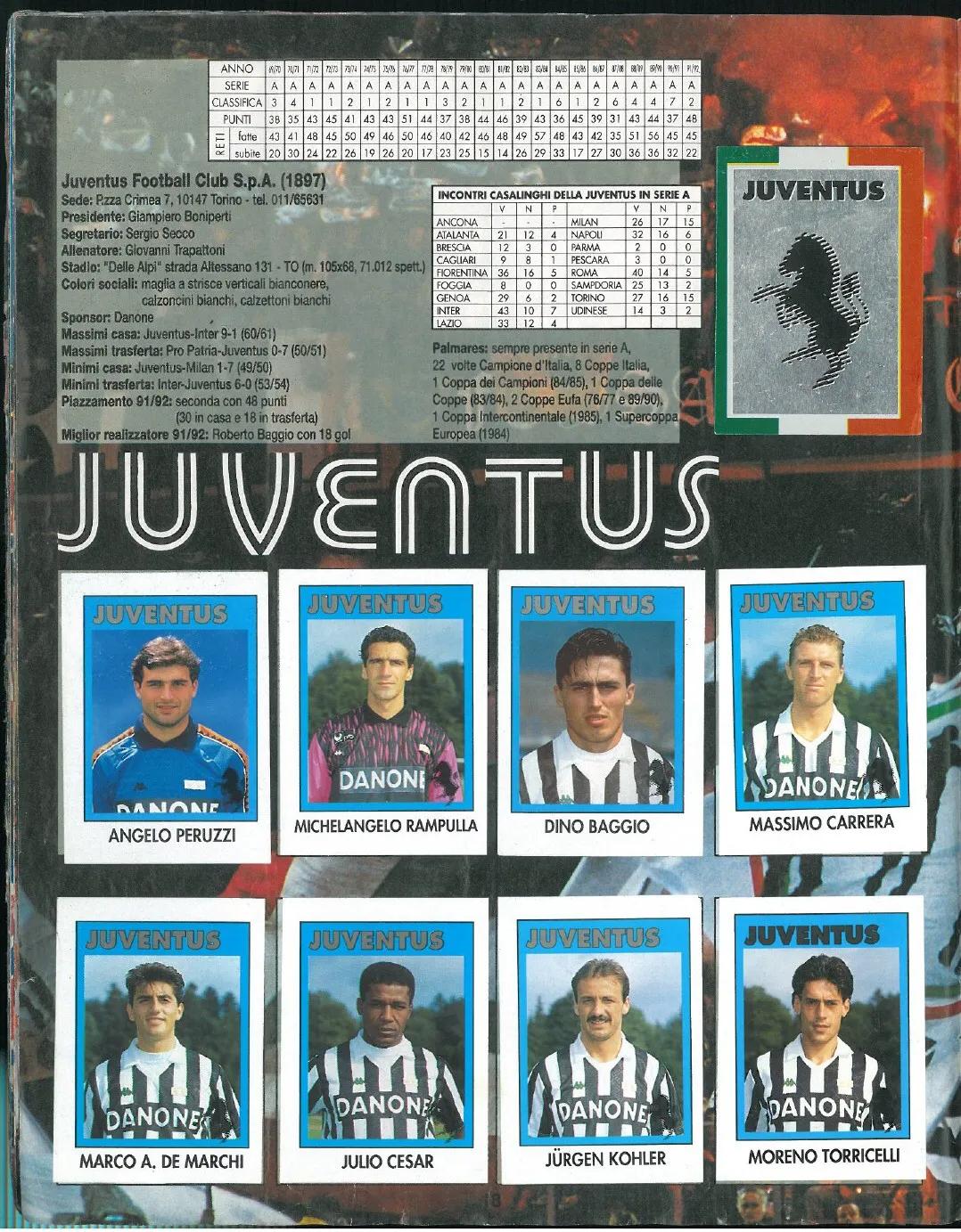 尤文图斯意甲夺冠1985至1986阵容,九十年代意甲尤文图斯阵容怎么样